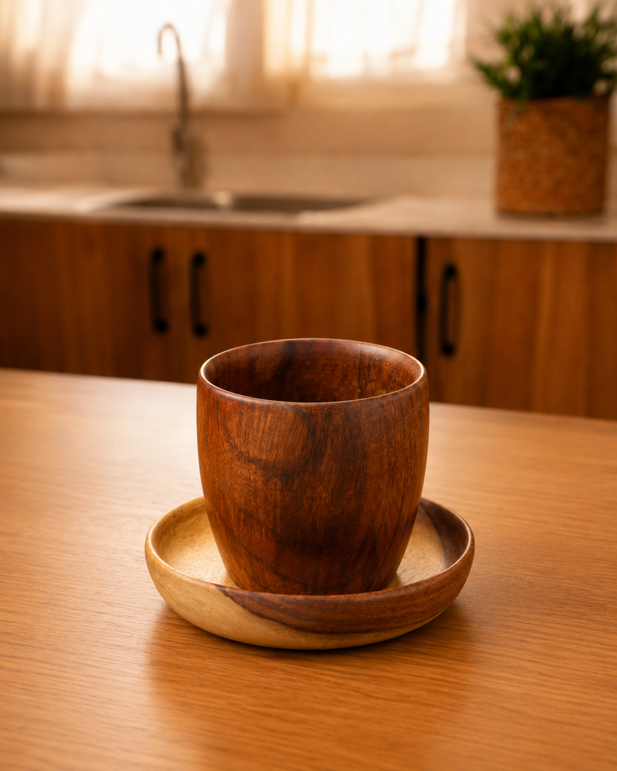 Wodden Cups with coaster